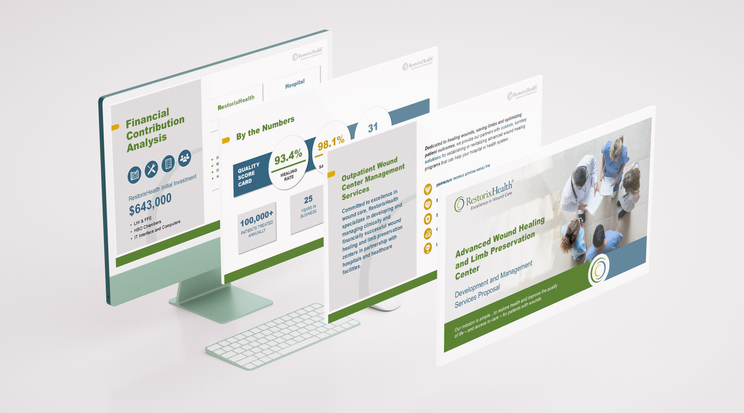 powerpoint slides on a screen mockup